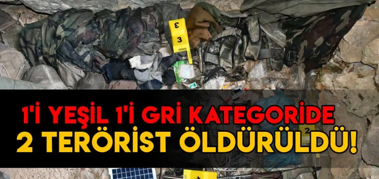 1'i yeşil 1'i gri kategoride 2 terörist öldürüldü!