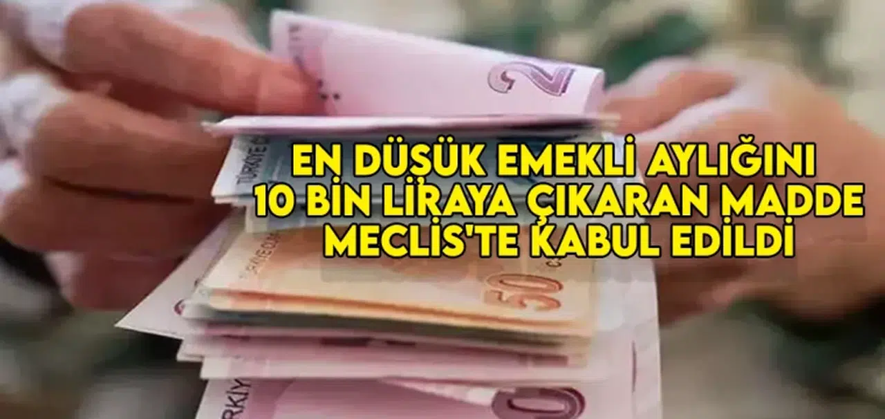 En düşük emekli aylığını 10 bin liraya çıkaran madde, Meclis'te kabul edildi