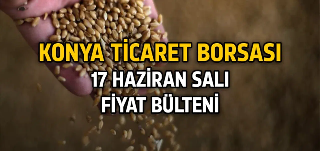 Konya Ticaret Borsası 17 Haziran anlık fiyatlar