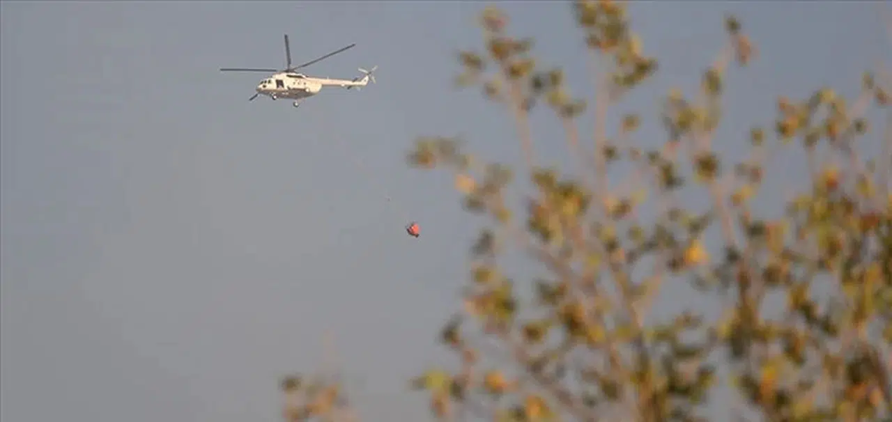 Helikopterler müdahale ediyor