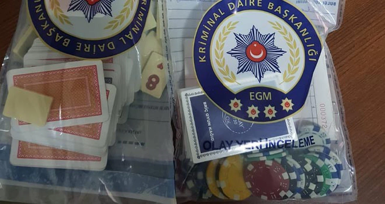 Akşehir'de kumar baskını 5 gözaltı