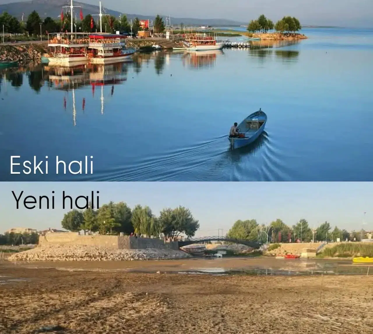 Eski görkeminden eser kalmadı: Beyşehir Gölü'nün yeni hali üzdü!