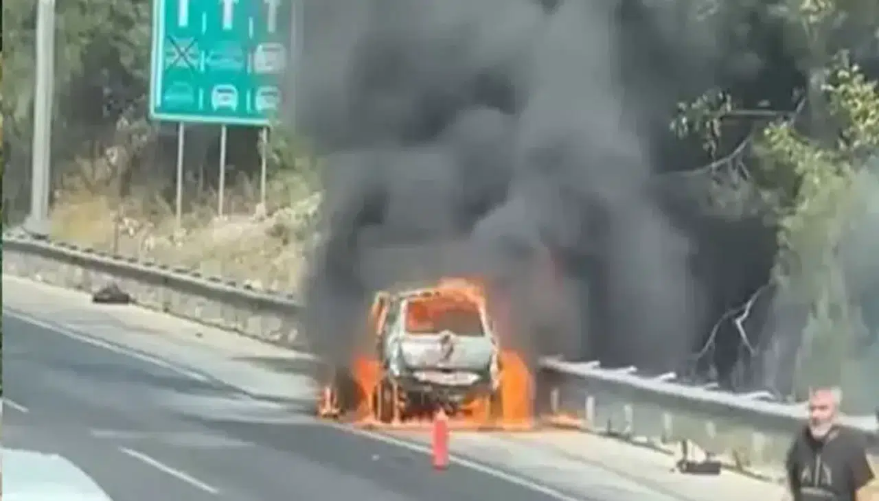 Otomobilde çıkan yangın, ormana sıçradı