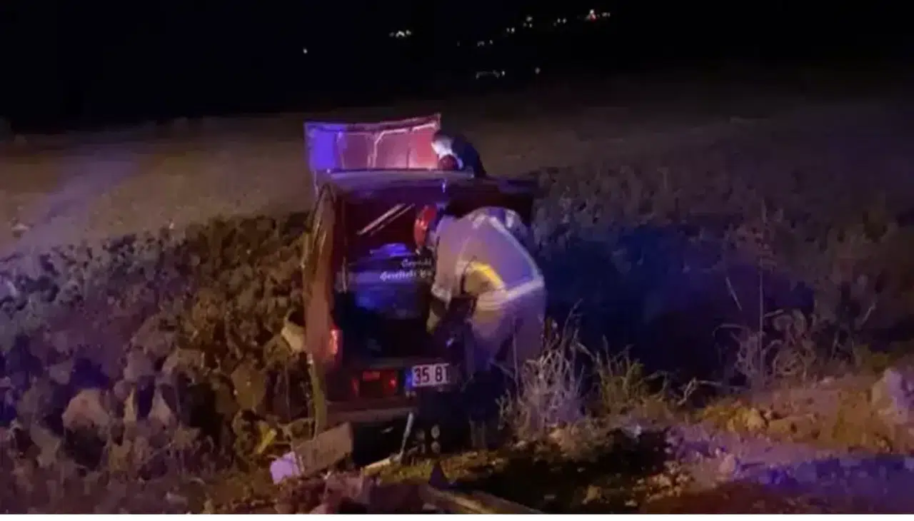 Tartıştığı damadının otomobiliyle kaçarken tarlaya uçtu
