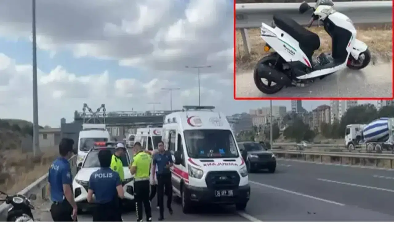 Ticari araç ile motosiklet çarpıştı