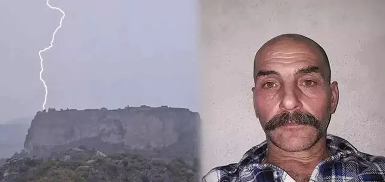 Hayvan otlatırken üzerine yıldırım düştü