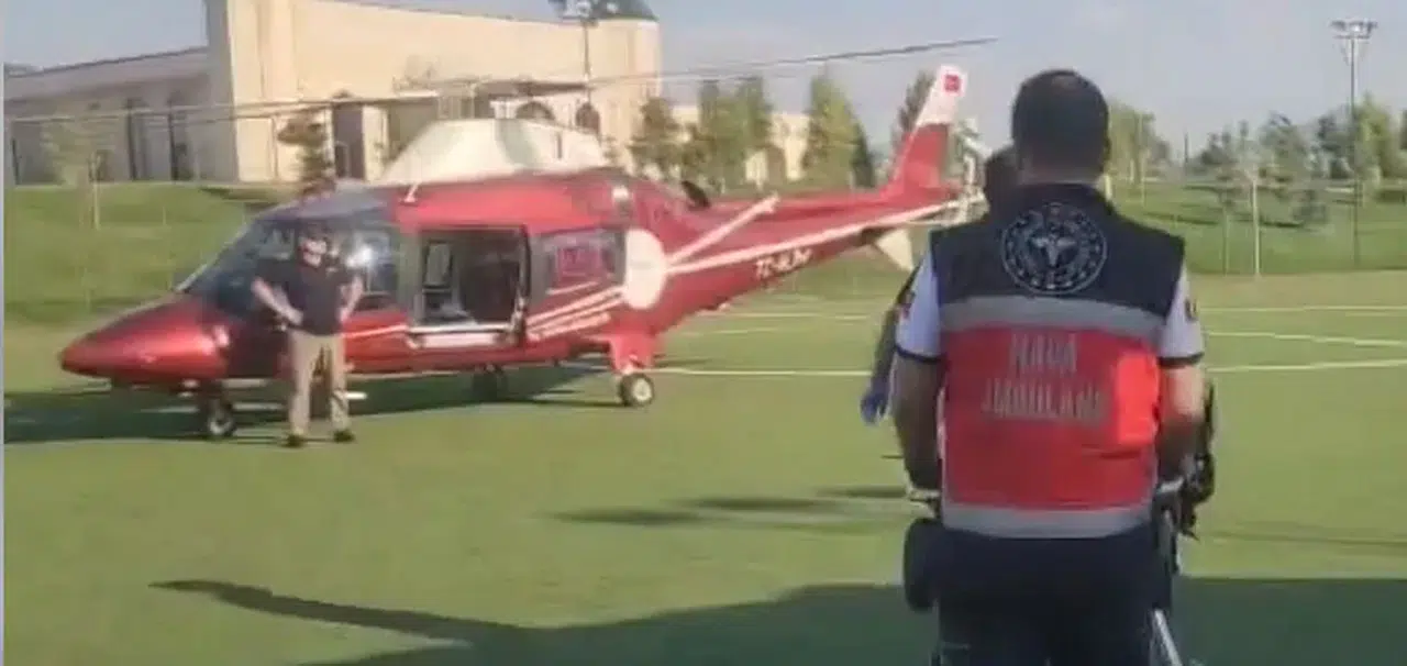 Konya'da hava ambulansı böbrek hastası için havalandı