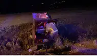 Tartıştığı damadının otomobiliyle kaçarken tarlaya uçtu
