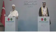 Diyanet İşleri Başkanı Erbaş Suudi Arabistan Hac ve Umre Bakanı Rabia'yla basın toplantısı düzenledi