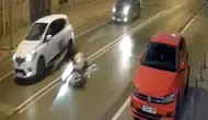 Yola dökülen yağ nedeniyle kayarak kaza yaptı