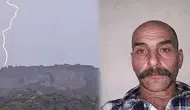 Hayvan otlatırken üzerine yıldırım düştü
