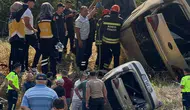Konyada feci kaza! Takla atan otomobil şarampole uçtu