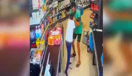 Markete sığınan çocuğu acımasızca darp etti