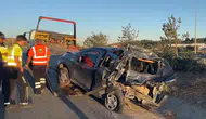 TIR, hafif ticari araca çarptı