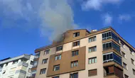 Konya'da apartman yangınında mahsur kalan anne ve iki çocuğu kurtarıldı