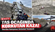 Sivas’ta Taş Ocağında Korkutan Kaza! Devrilen Kamyonun Sürücüsü Yaralandı