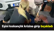 Eşini kıskançlık krizine girip bıçakladı