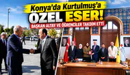 Konya’da TBMM Başkanı Kurtulmuş’a özel eser! Başkan Altay ve öğrenciler takdim etti