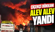 Çiçekçi dükkanı alev alev yandı