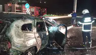 Kaza sonrası otomobil alev alev yandı: 1 yaralı