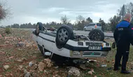 Konya'da araziye uçan otomobilden mucize kurtuluş!