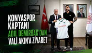 Konyaspor kaptanı Adil Demirbağ’dan Vali Akın’a ziyaret