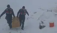 Konya'da Jandarmadan yaylada mahsur kalan hayvanlara yardım