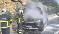 Seyir halindeki cip yandı