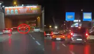 Makas atarak ilerleyen otomobil, başka bir araca çarpıp kaçtı