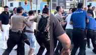 İnşaatta başlayan kavga polis merkezi önünde devam etti