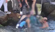 Zıpkınla balık avlayan kişi boğulma tehlikesi geçirdi