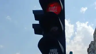 Konya'da İsrail trafik ışıklarıyla protesto edildi