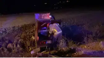 Tartıştığı damadının otomobiliyle kaçarken tarlaya uçtu