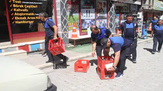 Beyşehir'de zabıtadan kaldırım işgali denetimi
