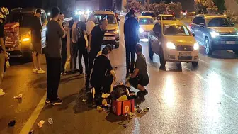 Kontrolden çıkan motosiklet devrildi: 2 yaralı