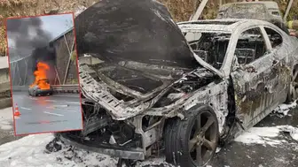 Yanan otomobil demir yığınına döndü