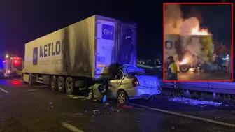 TIR'a arkadan çarpan otomobilin sürücüsü öldü