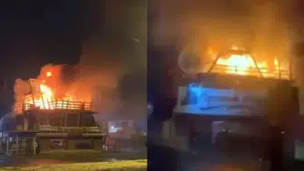 Ahşap atölyesi alev alev yandı