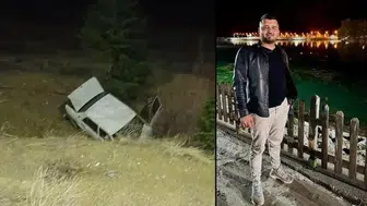 Konya'da domuza çarpan otomobil, şarampole yuvarlandı