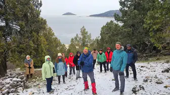 Konya'da doğaseverler soğuk havada aynı rotada buluştu
