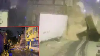Metruk binanın duvarı çöktü