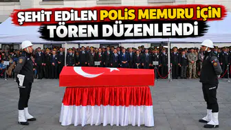 Şehit edilen polis memuru için tören düzenlendi