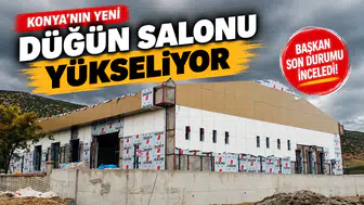 Konya'nın yeni düğün salonu yükseliyor: Başkan son durumu inceledi!