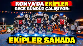 Konya’da ekipler gece gündüz çalışıyor: Ekipler sahada