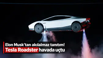 Elon Musk’tan akılalmaz tanıtım! Tesla Roadster havada uçtu