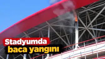 Stadyumda baca yangını