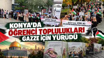 Konya’da öğrenci toplulukları Gazze için yürüdü