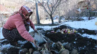 Konya ilçesinde asırlık yöntem: Sebzeler aylarca toprak altında taze!