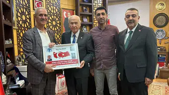 Konyalı şehit Kuyucu'nun ailesi MHP Liderini ziyaret etti!