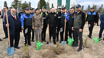 Konya’da Polis Haftası’nda fidanlar toprakla buluştu